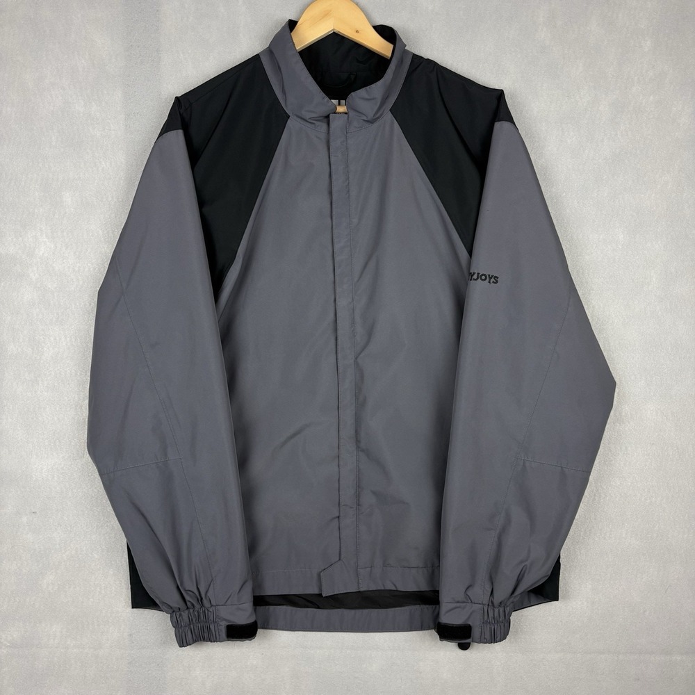 FootJoy DryJoys Jacket Men’s Large Grey Black Performance Waterproof Golf Light